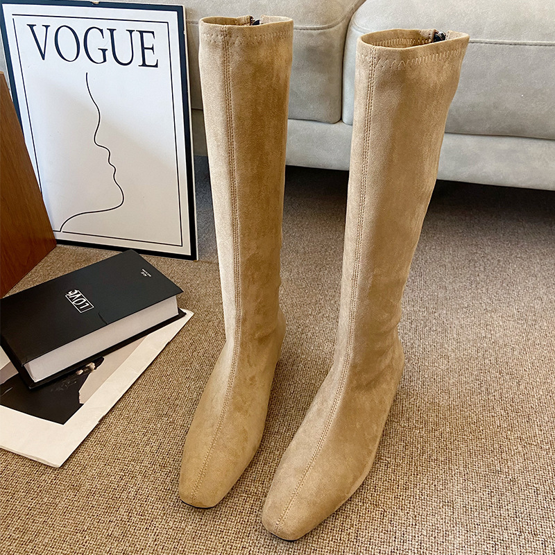 Women Sleek Straight‑Shaft Knee‑High Boots