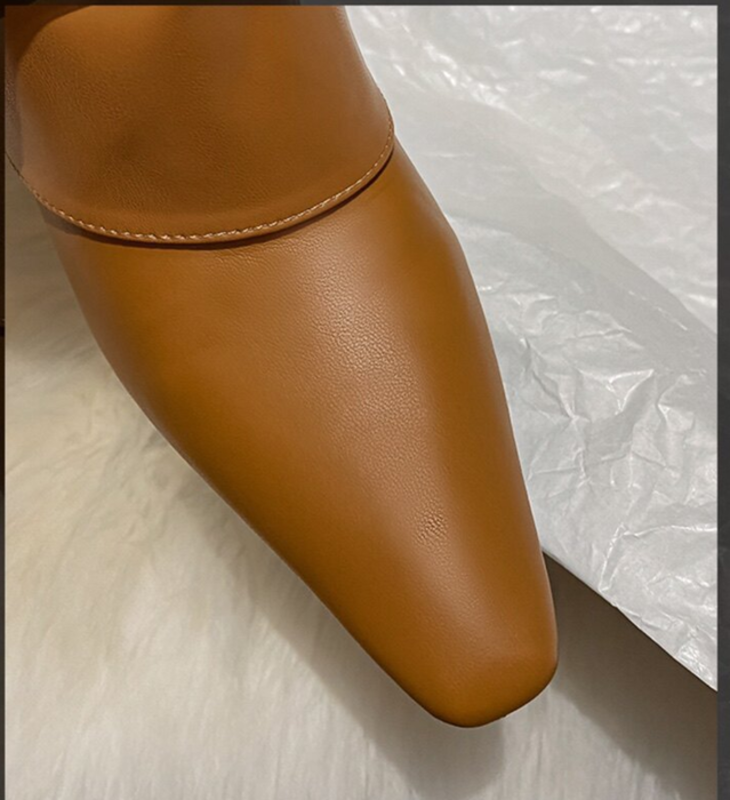 Women Slip‑On Wrinkle Western Knee‑High Boots