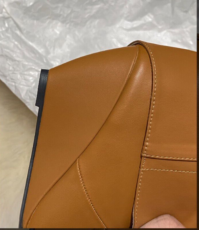 Women Slip‑On Wrinkle Western Knee‑High Boots