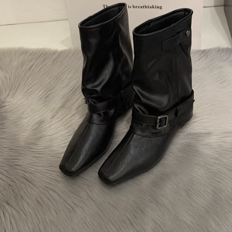 Women's Khaki Suede Slouch Mid‑Calf Boots