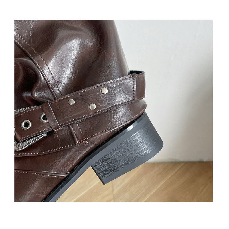 Women's Dark Brown Slouch Mid‑Calf Boots