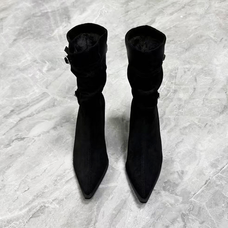 Women's Pointed Toe Slouch Stiletto Ankle Boots