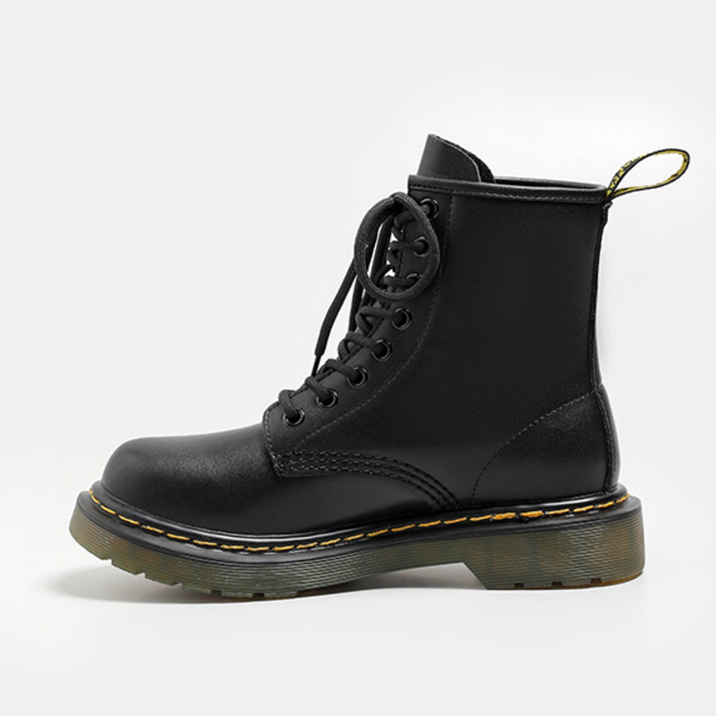 Women's Black Lace‑Up Combat Martin Boots