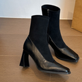 Women's Square Toe Block Heel Ankle Boots