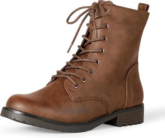 Round Toe Low Block Heel Faux Leather Side Zipper Vintage Moto Booties
