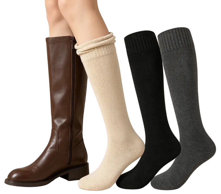 Women Soft Knit Knee High Boot Socks